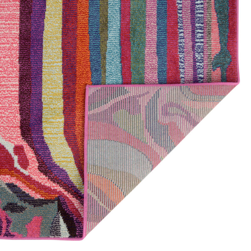 Tapis mauve / rose abstrait Jaclyn, Rectangle 9 pi x 12 pi
