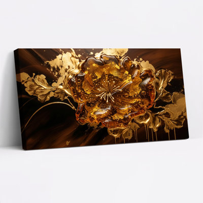 Golden Flower, reproduction d'art sur toile, ensemble de 1
