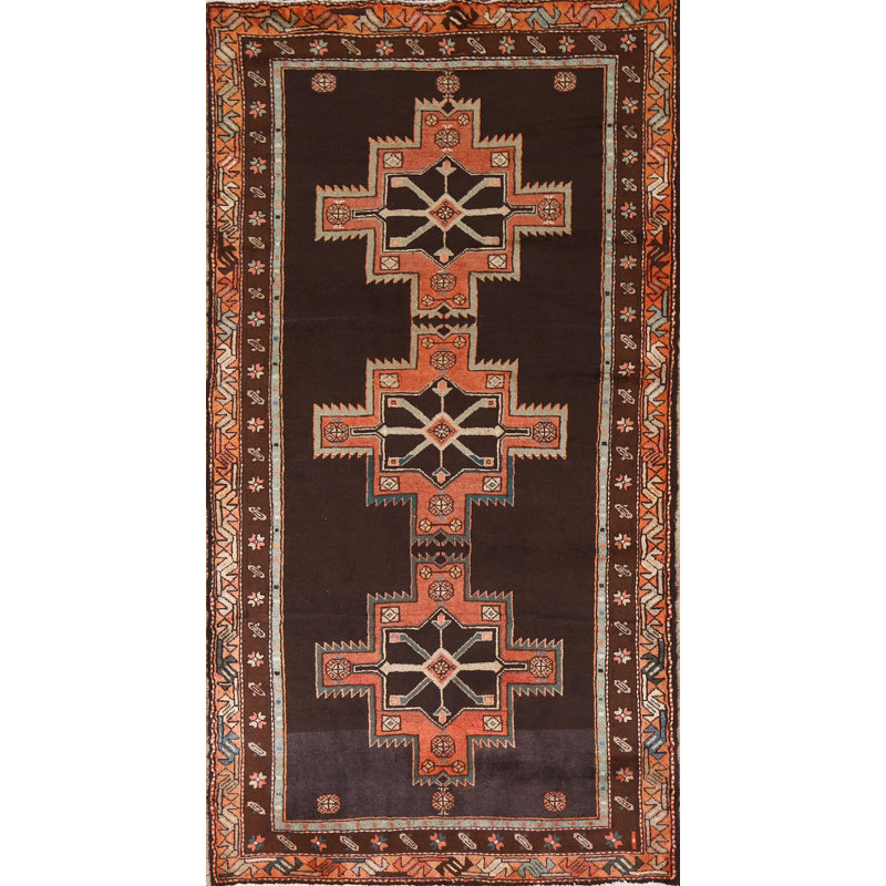 Tapis de couloir géométrique traditionnel 4x9