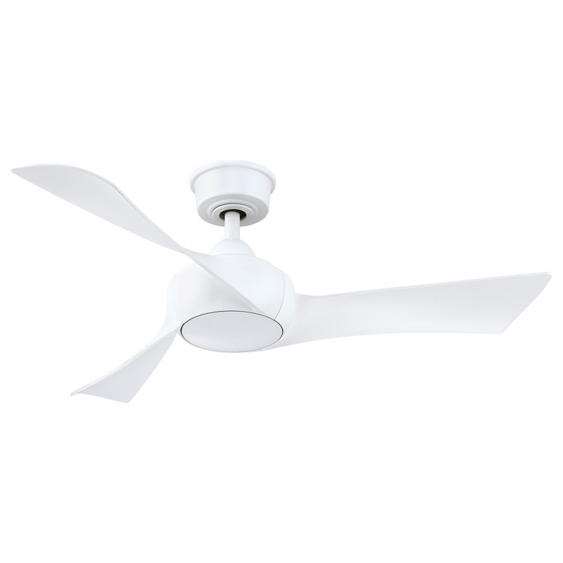Wrap Custom 44 inch Indoor/Outdoor Ceiling Fan - Matte White with White Washed blades, Matte White, White Washed