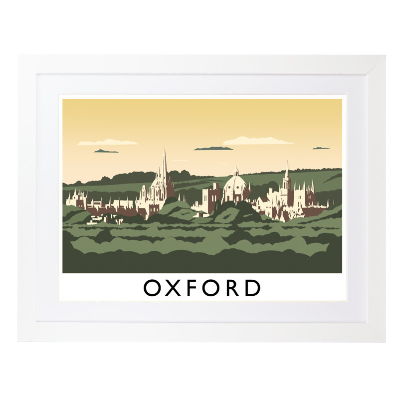Oxford by Richard O'Neil - Print, 33.5 cm H x 43.5 cm W x 2.2 cm D, White Wood Frame