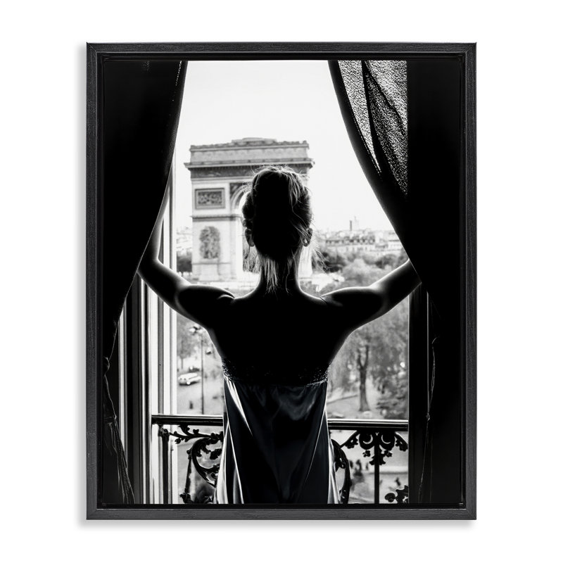 Cadre flottant Morning In Paris, conception par Annabelle Hall, H 31 po x l 25 po, Cadre flottant noir de jais