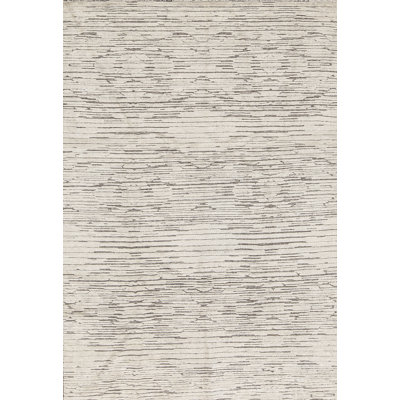 Tapis gris foncé noué à la main de haute qualité