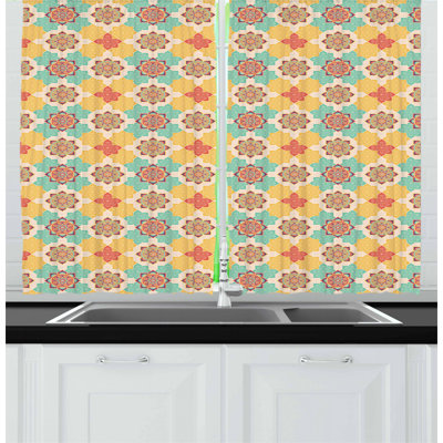 Damask Tailored Kitchen Curtain