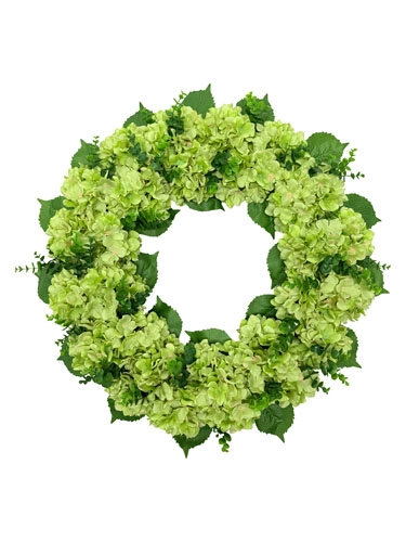 30" Artificial Light Green Hydrangea Wreath