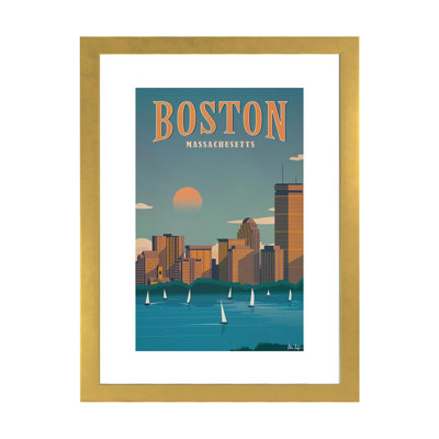«Boston» par IdeaStorm Studios - reproduction d'art graphique à cadre flottant
