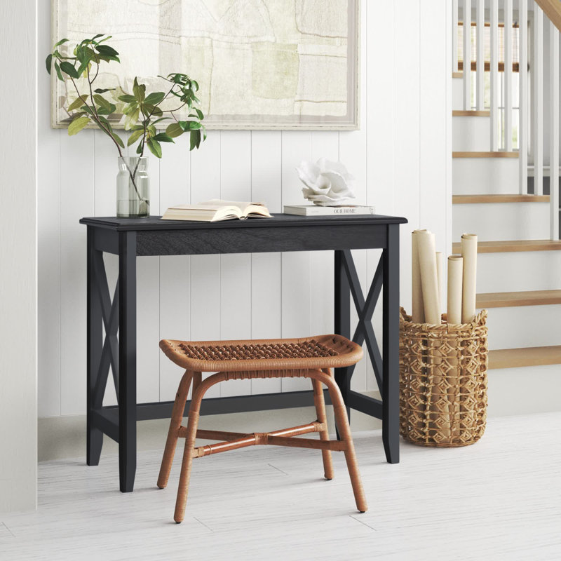 Kristopher Writing Desk, Black, 29.5" H x 35.75" W x 15.75" D