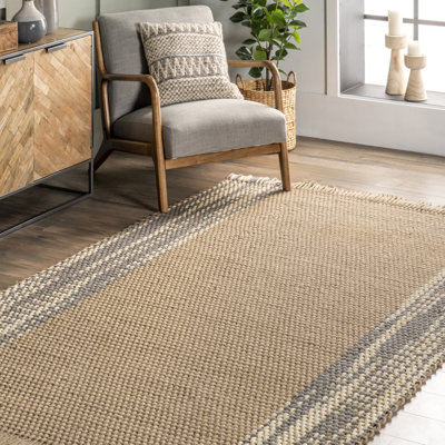 Tapis à pampilles en jute Jada