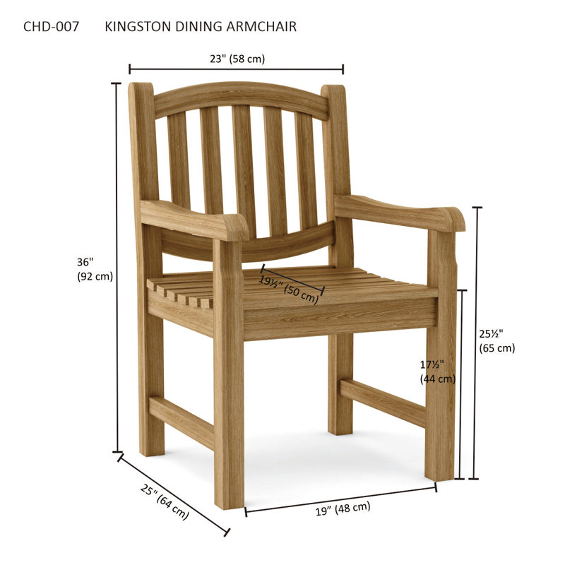 Kingston Outdoor Teak Dining Armchair