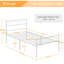 Minimalist Metal Bed Frame with Slatted Headboard-682358408-800080613