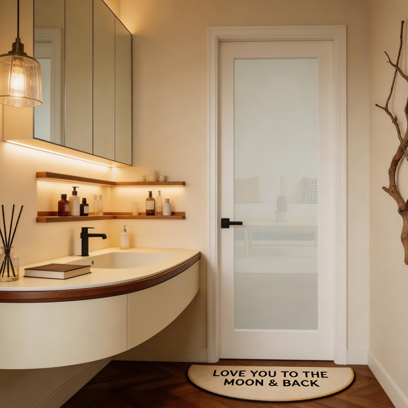 (avec trou de porte et charnières libres) Porte intérieure en verre transparent 1-Lite, Gauche, 32 po x 80 po