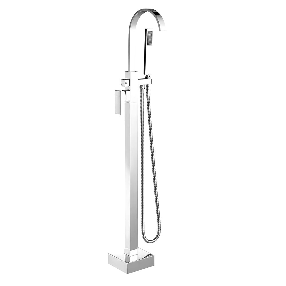 Single Handle Floor Mounted Freestanding Tub Filler With Handshower KISRAIS 