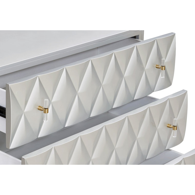 Console avec 3 tiroirs de rangement et glissières en métal lisse