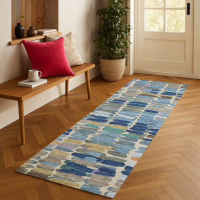 Tapis abstrait lavable à la machine intérieur / extérieur ACN2349