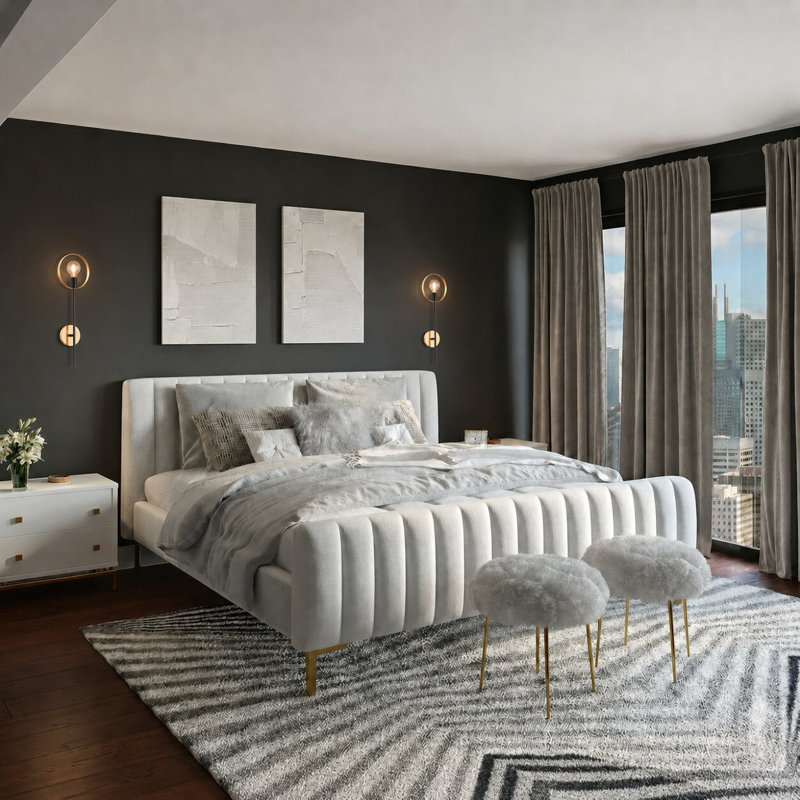 Transitional 1 Light Black and Gold Wall Sconce