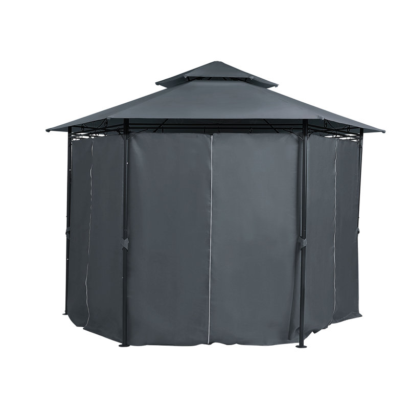 Wilamette 3m x 3m Steel Patio Gazebo, Grey