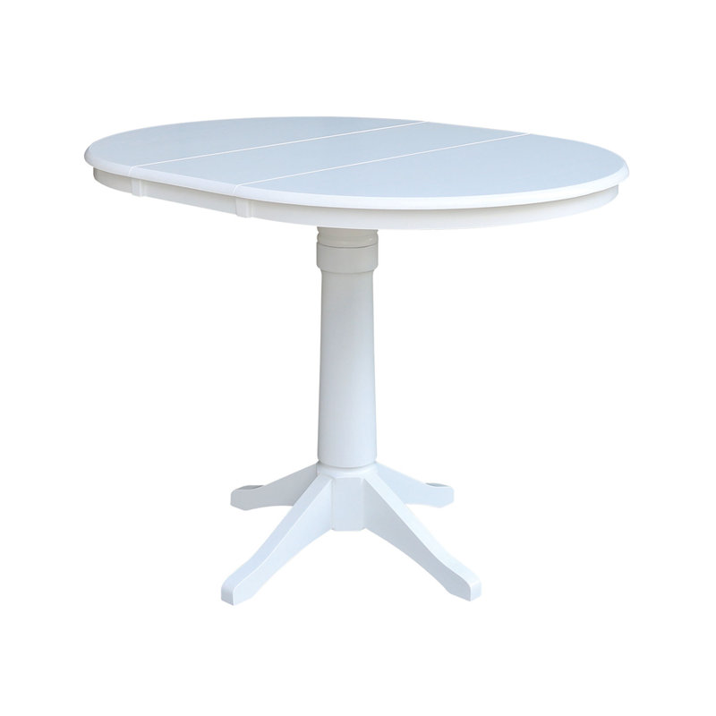 Henington Extendable Solid Wood Dining Table, White