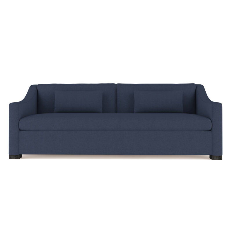 Canapé Crosby, H 32,5 po x l 108 po x P 43 po, Imprimé bleu de lin à tissage carré, Naturel