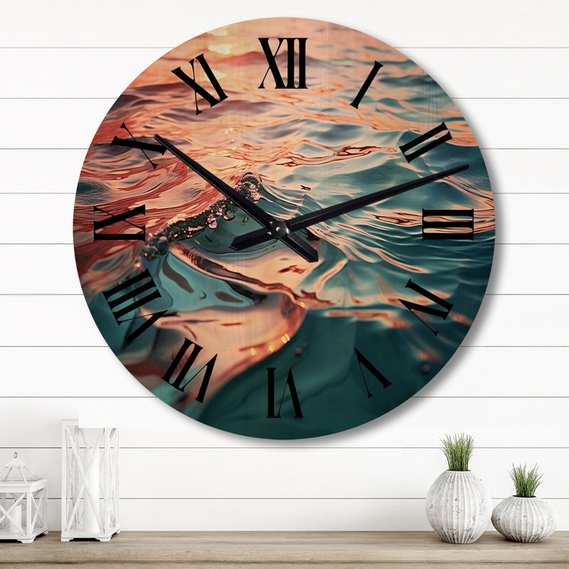Horloge murale en bois massif Raphaelle, Grand