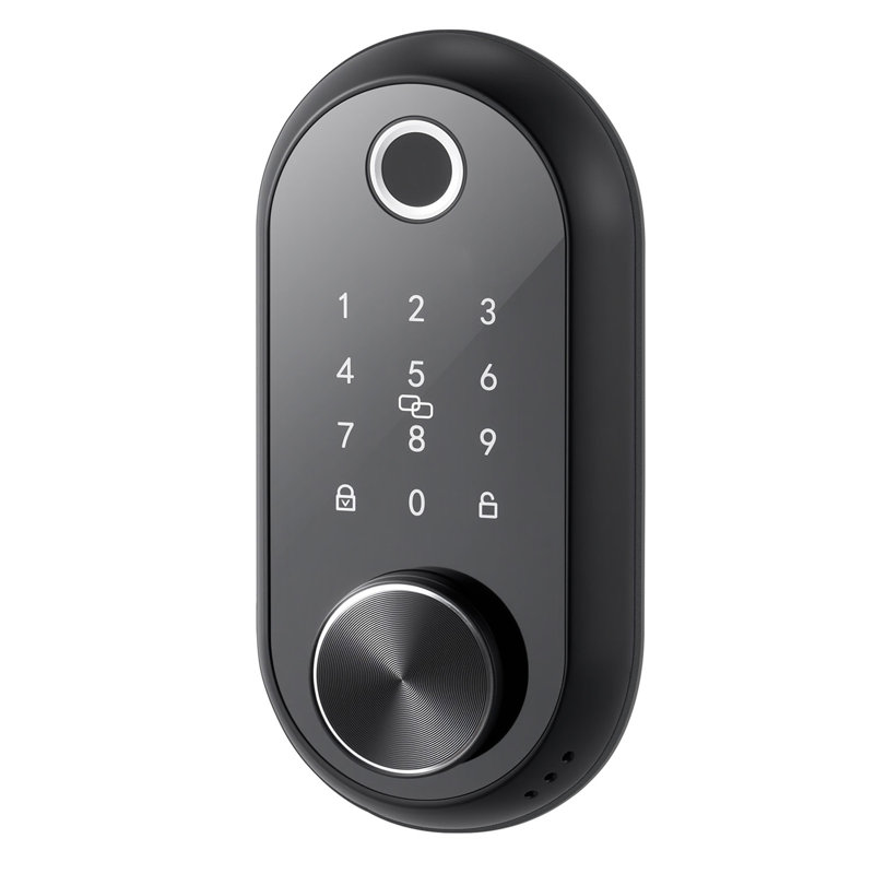 Serrure de porte à empreinte digitale, pêne dormant biométrique électronique avec écran tactile, verrouillage automatique, code unique, mot de passe anti-fouillis, serrure de porte d'entrée sans clé avec cartes à puce, pour la maison, appartement, noir mat