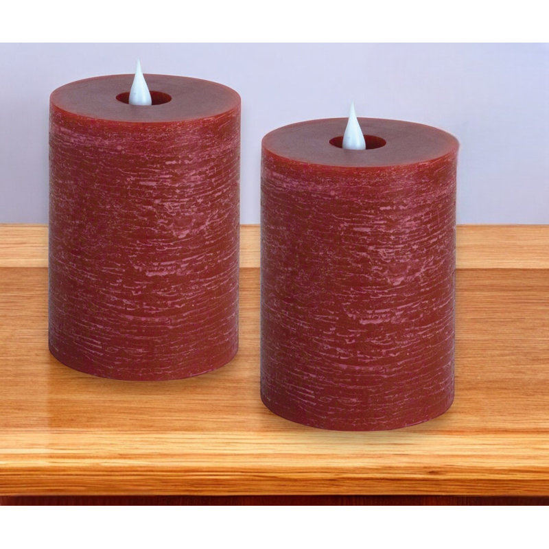 Ensemble de deux bougies rouges sans flamme