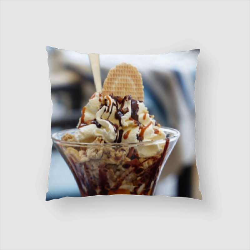 Ice Cream Microsuede Reversible Throw Pillow