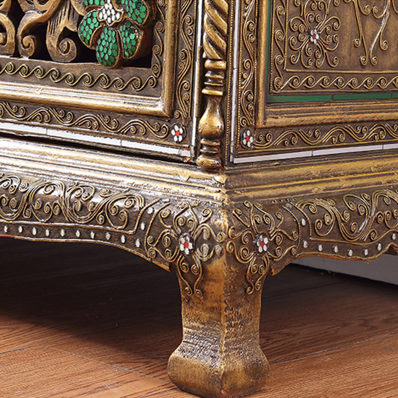 Thai style luxury carved TV stand