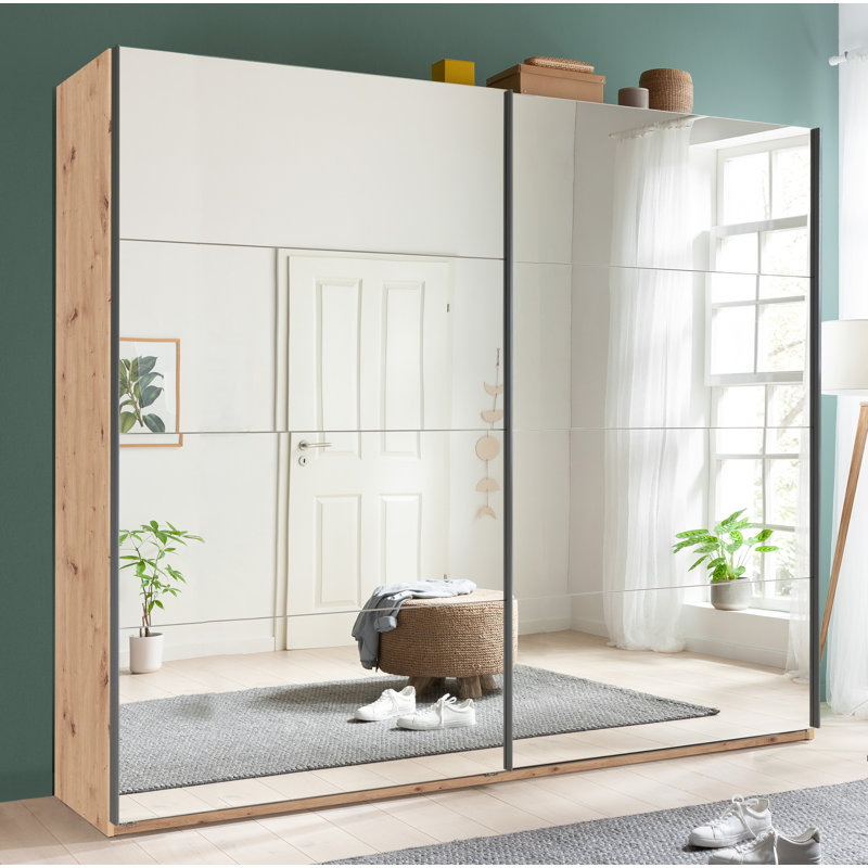 Systema 2 Door Manufactured Wood Wardrobe, 223cm H x 250cm W x 60cm D, Oak