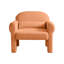 Fauteuil bouclé à la mode orange avec coussin lombaire pour une zone de lecture confortable - somptueux tissu, fabrication robuste, laine d'agneau contemporaine polyvalente, élément robuste
