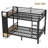 Metal Bunk Bed for Teens with Storage Shelves ,Drawers and Pegboard,Black-1608242443