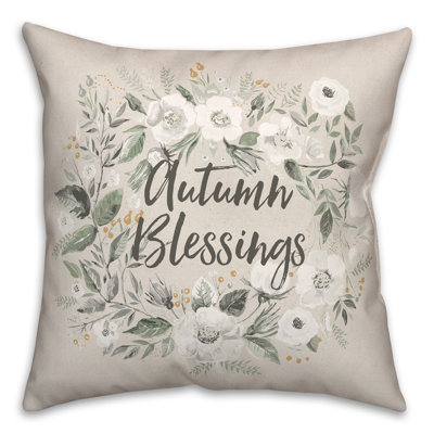 Wreath Blessings Square Pillow Cover & Insert