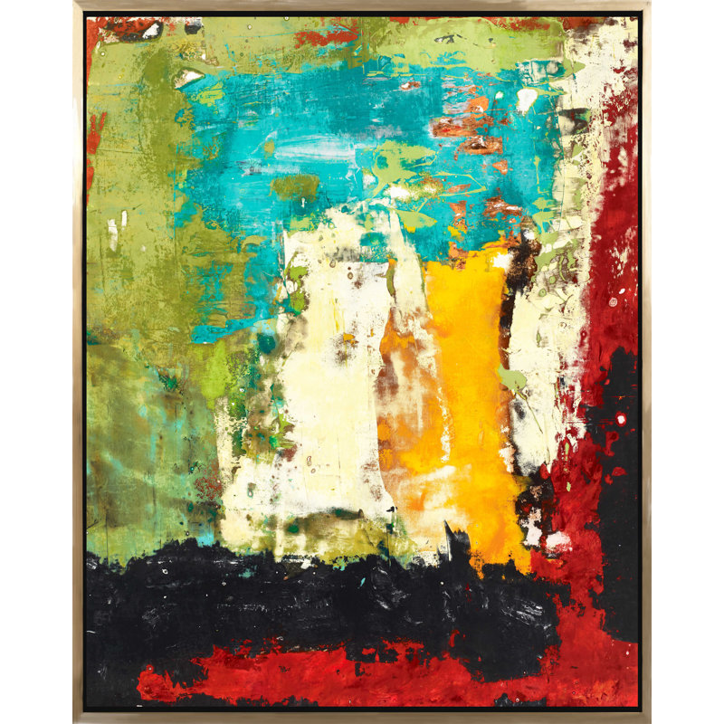 Abstrait primaire III, peinture sur toile à cadre flottant