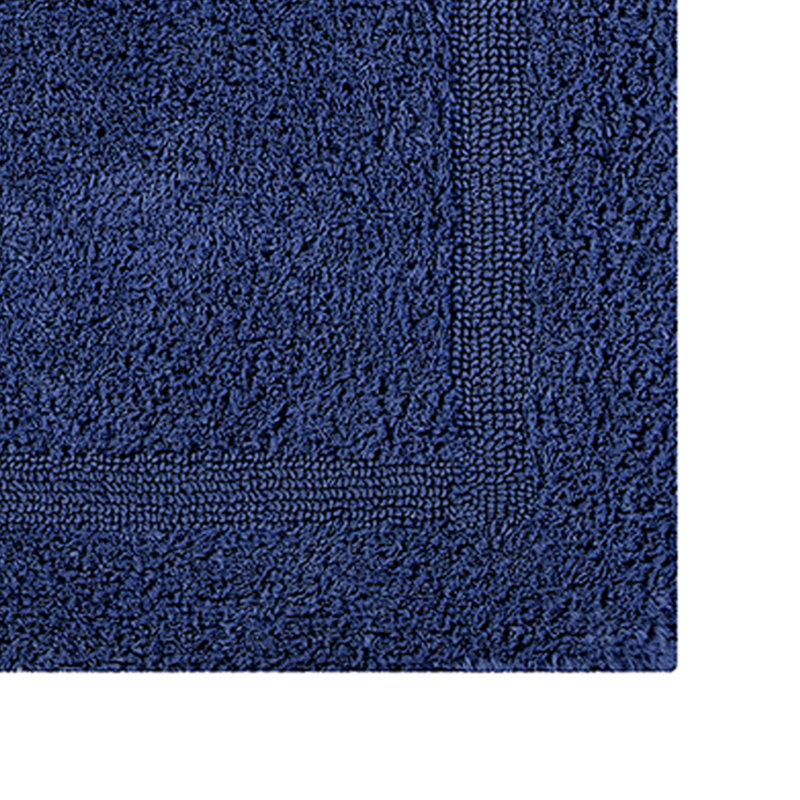 Navy Cotton Reversible Tufted Bath Mat Rug 24" x 40"