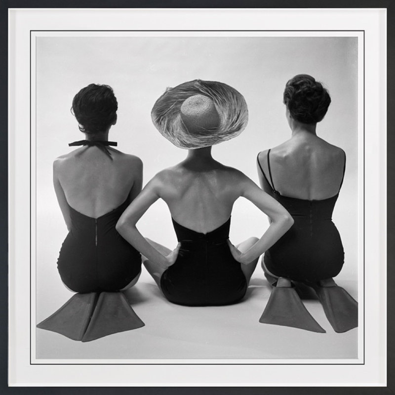 Swimsuit Ladies Print by Grand Archives, Black Framed, 22" H x 22" W