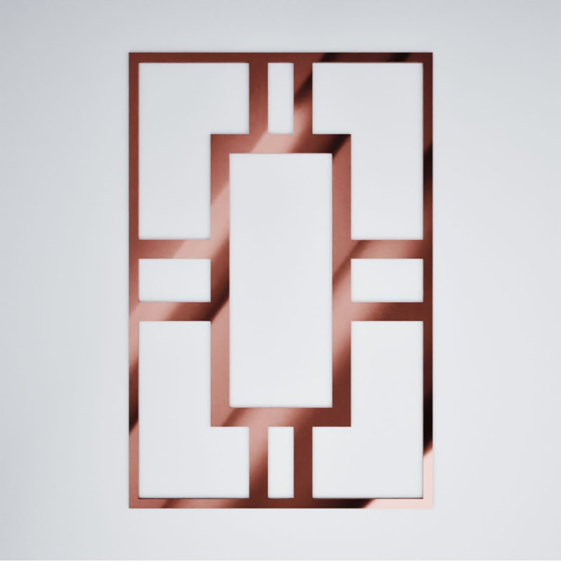 Miroir or rose Hastings, 15.38" H x 10.25" W x 0.125" D, Or rose