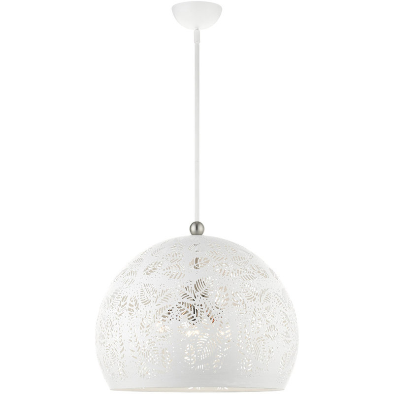 Chantilly Bohemian White and Brushed Nickel 3-Light Globe Pendant