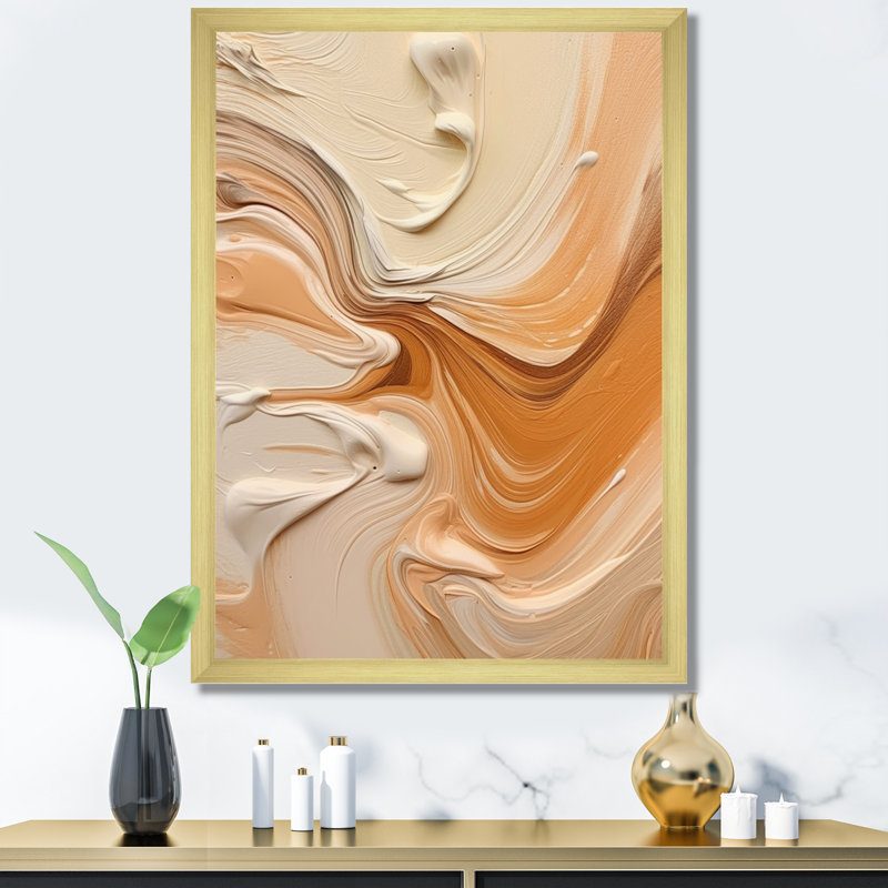 «Orange» et «Beige», impression sans cadre III, Gold Picture Framed, 44" H x 34" W