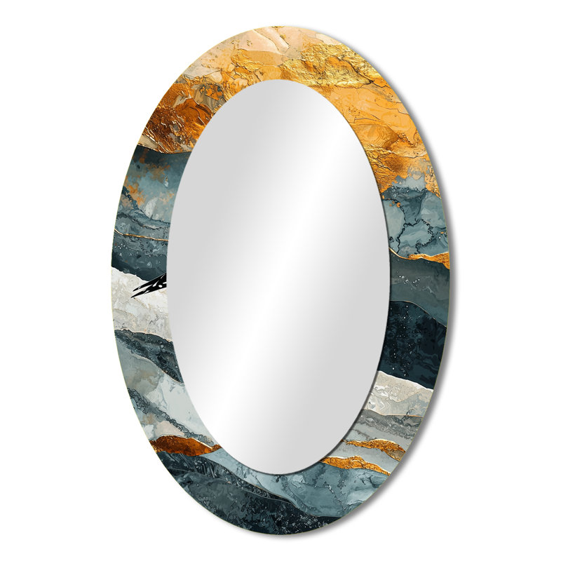 Miroir mural ovale Marble Seagull Bird, 36 po x 24 po