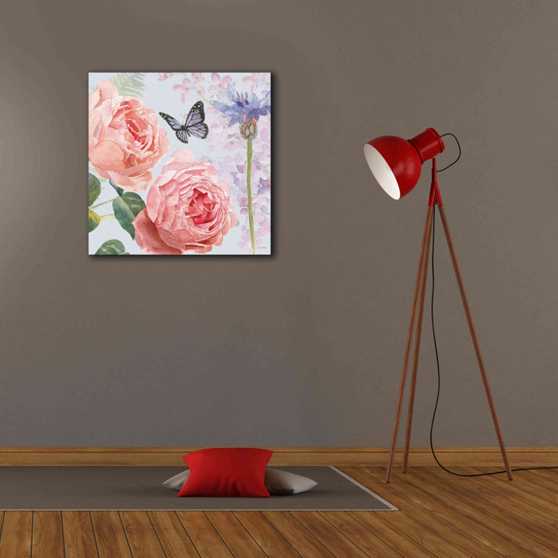 Wojak " Boho Bouquet II Blue " by James Wiens, 26" H x 26" W x 1.5" D