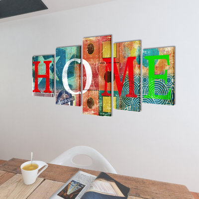 Home - 5 Piece Wrapped Canvas Print