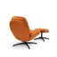Velvet Swivel Accent Chair with Footstool-943333654