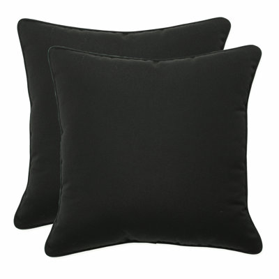 Fortress Canvas Black Indoor/Outdoor Reversible Throw Pillow -  Pillow Perfect, 686509