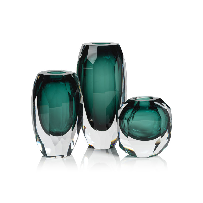 Glass Table Vase, 6.5" H x 4.75" W x 3.5" D