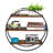 Brayville 3 Piece Circle Floating Shelf with Adjustable Shelves