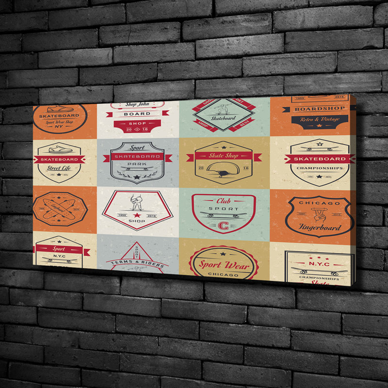 Skateboard Signs - Print, Canvas, 50cm H x 100cm W x 2cm D