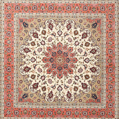 Tapis traditionnel rouge / beige Derrion