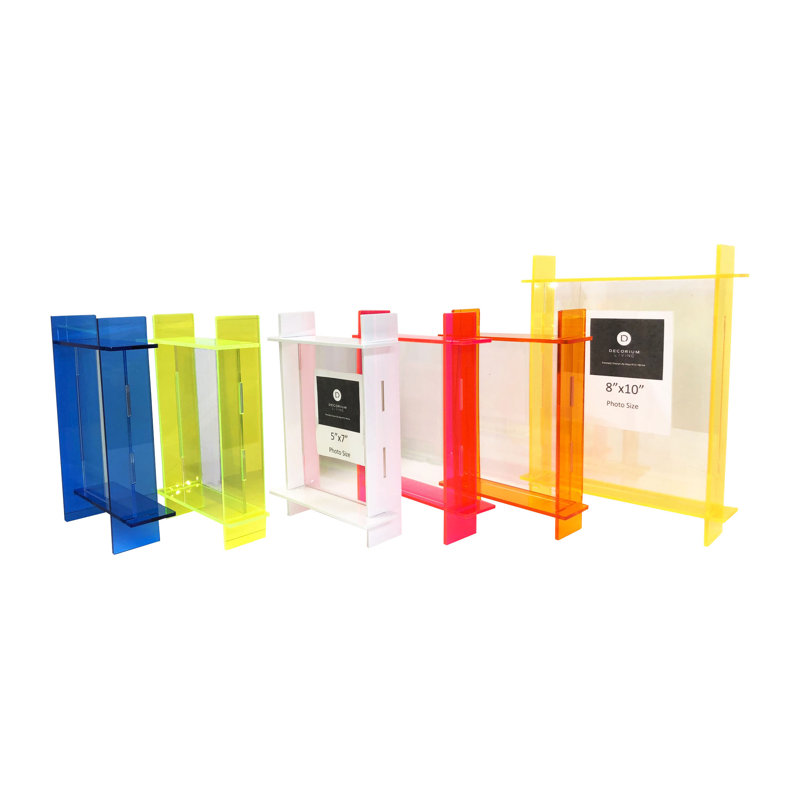 Neon Orange Lucite 8" x 10" Modern Photo Frame