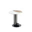 Table de bout Laurel Modern Glam en acier inoxydable avec plateau en pierre frittée noire