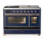 Majestic III Series 48 Inch Dual Fuel Range with 5 Sealed Burners, Griddle, Frenchtop in Glossy Black (Natural Gas, Burnished Trim)-1981615041-1981615045-1981615167