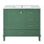 Meuble-lavabo simple avec plateau en céramique Shalimar, armoire de rangement moderne avec porte à fermeture douce et structure en bois massif, style autoportant-680586523-734106710